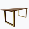 'Opulence' Walnut Table with Brass Elements - Wild Wood Factory