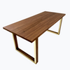 'Opulence' Walnut Table with Brass Elements - Wild Wood Factory