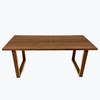 'Opulence' Walnut Table with Brass Elements - Wild Wood Factory