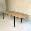 'Elevate' Oval Oak Wood Herringbone dining table - Wild Wood Factory