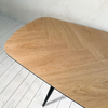 'Elevate' Oval Oak Wood Herringbone dining table - Wild Wood Factory