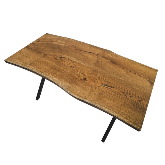 'Statement' Live edge oak wood dining table - Wild Wood Factory