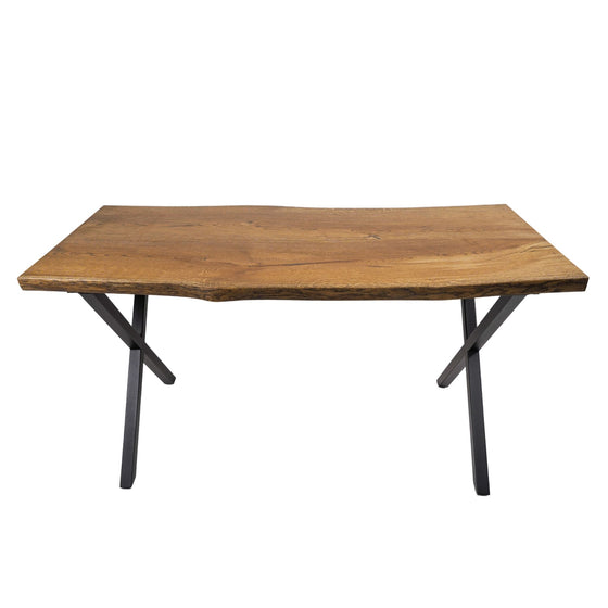 'Statement' Live edge oak wood dining table - Wild Wood Factory