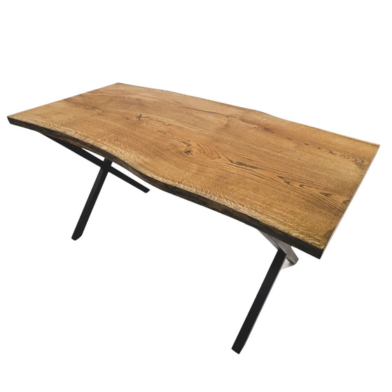 'Statement' Live edge oak wood dining table - Wild Wood Factory